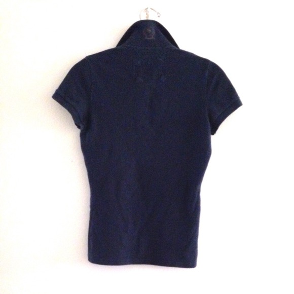 A & F Navy Fitted Polo Shirt, Medium - Picture 3 of 3