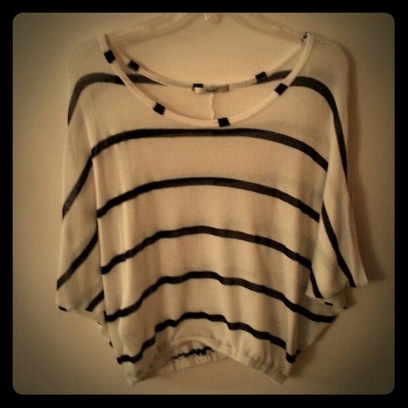 Batwing Sleeve Stripe Shirt