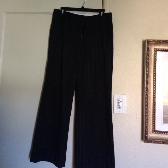 Worthington stretch pants black with gray stripe.