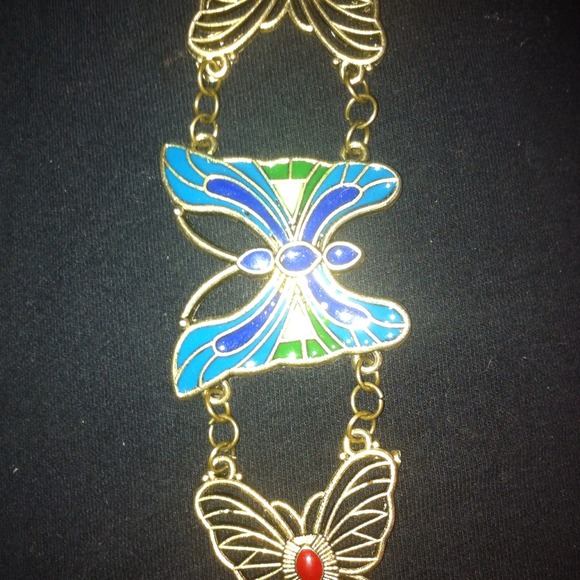 NWOT Hand painted butterfly bracelet.