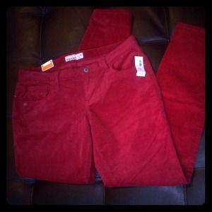 Red Corduroy Skinnys