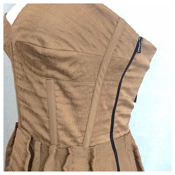 Brian Reyes Caramel(Taupe) Bustier Ballerina Dress - Picture 3 of 3