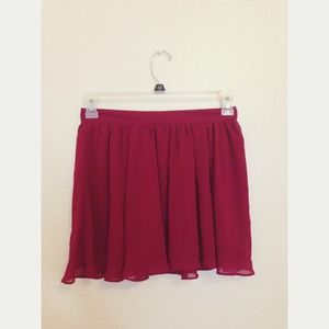Burgundy Chiffon Skirt