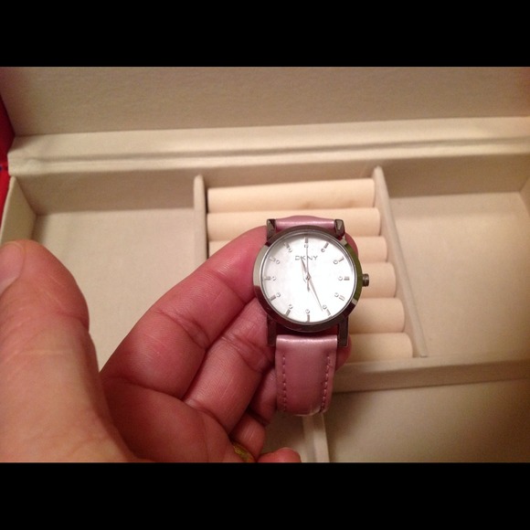 SOLD DKNY pink leather women watch