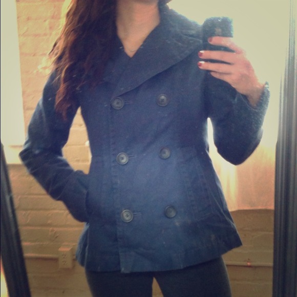Navy Banana Republic pea coat