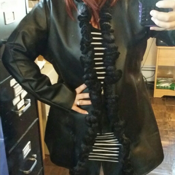 Stunning high quality boutique leather coat M - Picture 4 of 4