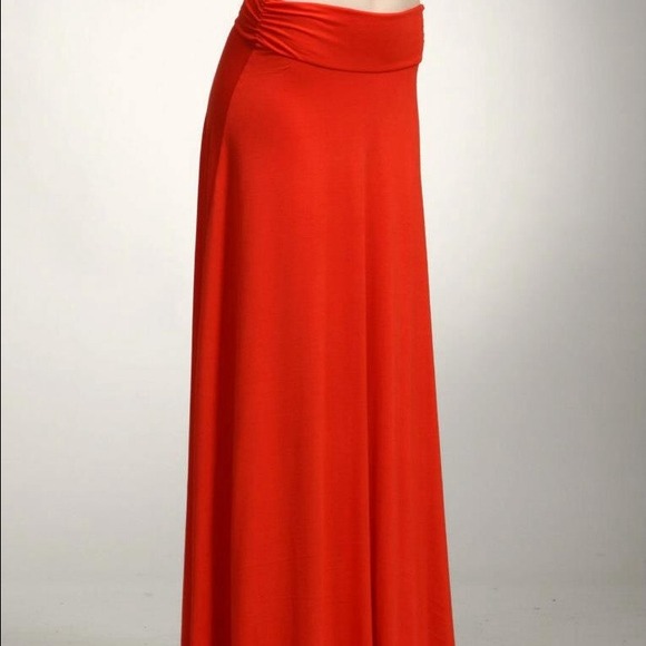 Red Maxi Skirt