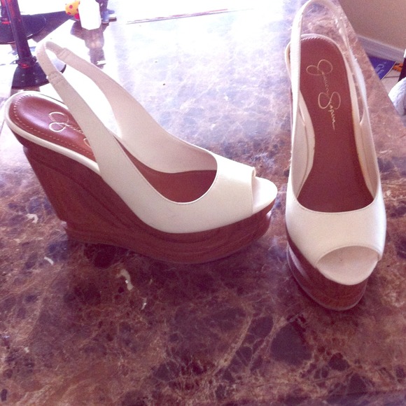Jessica Simpson wedges!  Off white. Adorable!