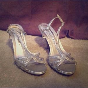 Silver high heels