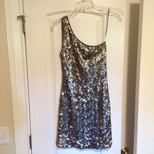 One shoulder, sequined Eight Sixty dress.