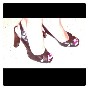 Calvin Klein sling backs with peep toe