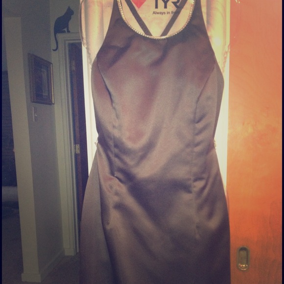 Beautiful chocolate brown cross back dress