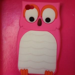 Pink 3D owl iphone case