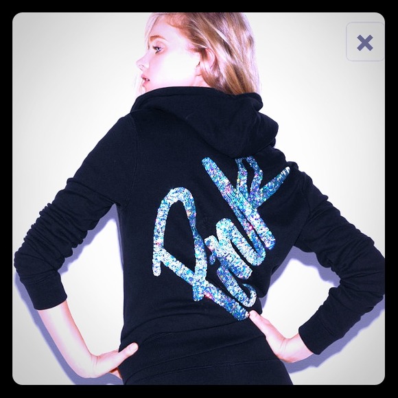 Vs 😍PINK BLING PERFECT ZIP HOODIE