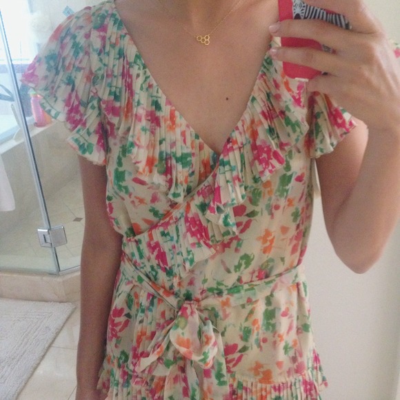 As seen on Jessica Alba, DVF Floral Wrap Blouse - Picture 4 of 4