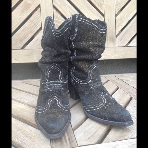 Report black suede cowboy boots
