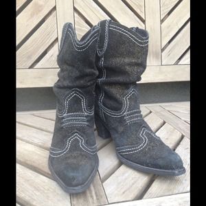 Report black suede cowboy boots