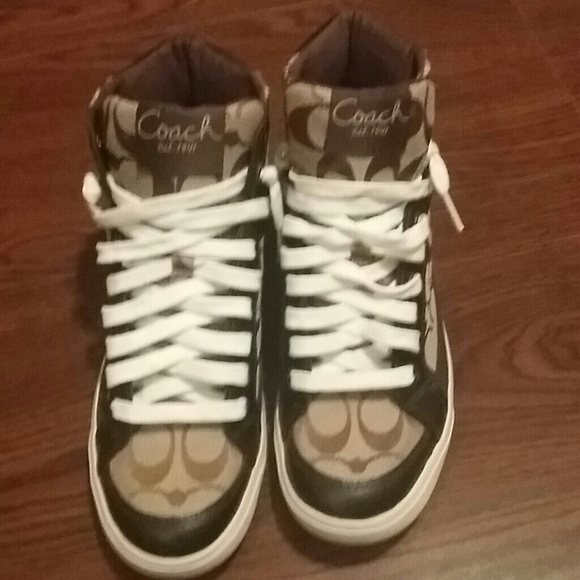 SOLD 🚫🚫🚫🚫Coach High Top Sneakers NWOT - Picture 2 of 4