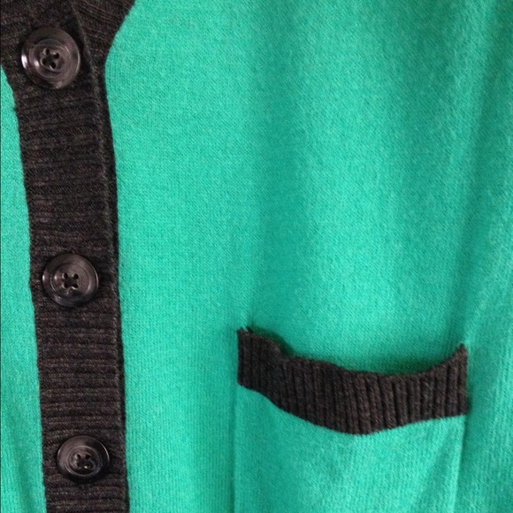 ✨New Listing✨Long Teal and Charcoal Cardigan - Picture 2 of 3