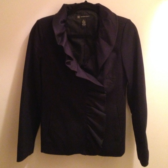 Great Fit Size Small Navy Blue Ruffle Coat