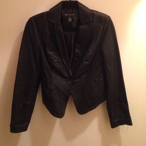 Genuine Leather Size Small One Button Blazer