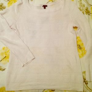 Cozy striped white knit sweater