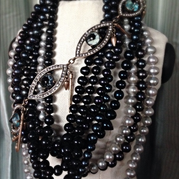 Wake up & wear black! freshwater pearl necklace.
