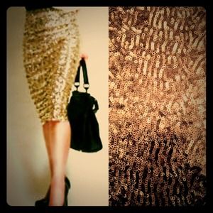 Gold Sequence Pencil Skirt✨