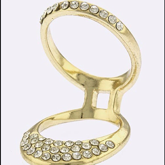 Rhinestone knuckle ring.