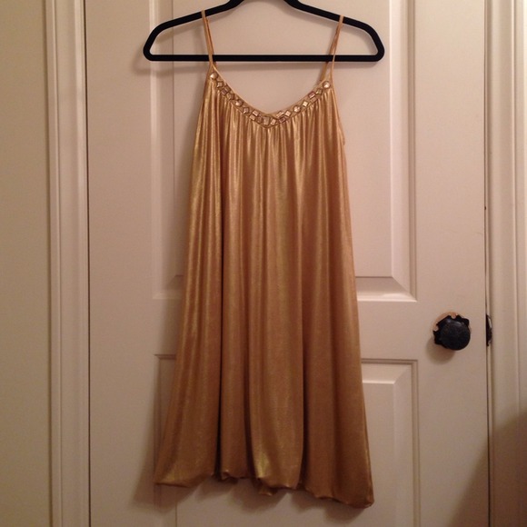 Gold Gem Babydoll Dress - Picture 1 of 2