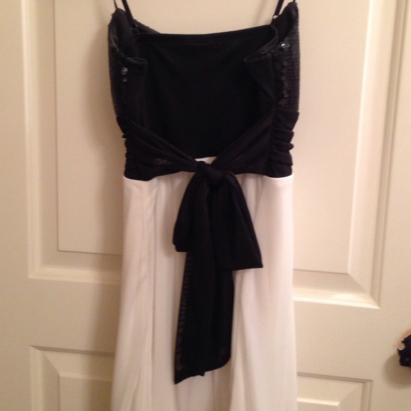 White and Black Sequin Babydoll Dress - Picture 2 of 2