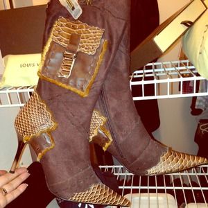 Unique brown booties