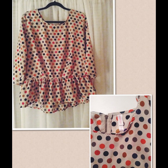 *** RESERVED FOR Michelle ***Peplum Polka Dot Top