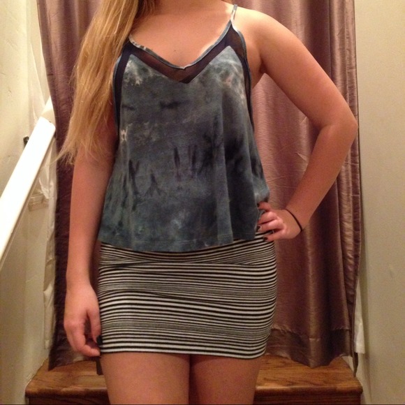 Black and White Striped Bodycon Skirt - Picture 2 of 2