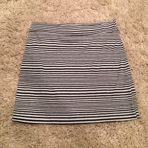 Black and White Striped Bodycon Skirt