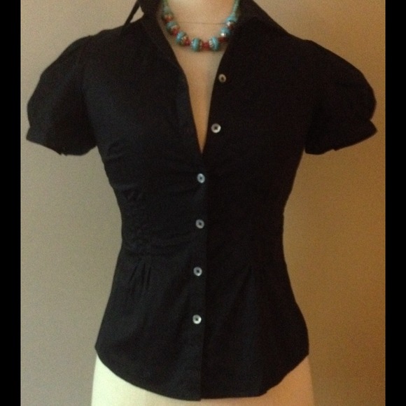 Banana Republic Black Cotton Shirt - Cute & Sexy!