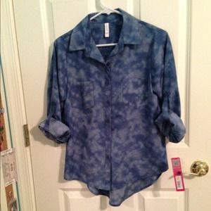 Acid Wash chiffon shirt