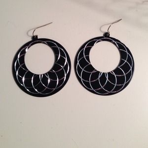 Black hoop earrings