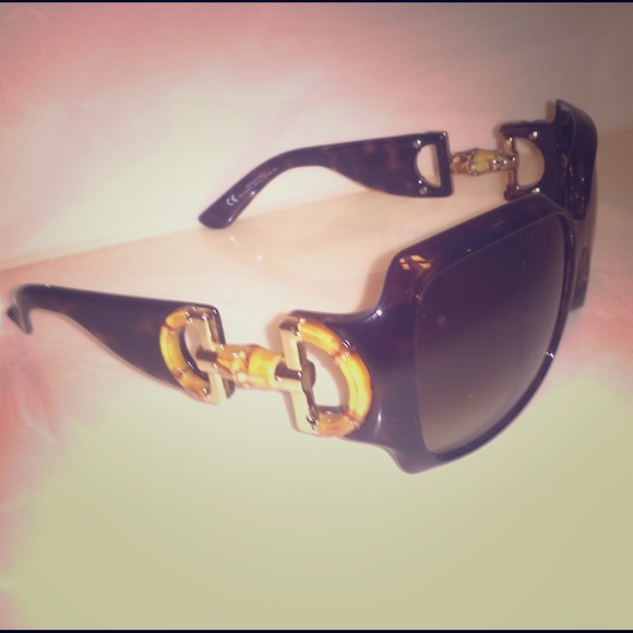 100% Authentic Gucci Sunglasses. With bamboo trim!
