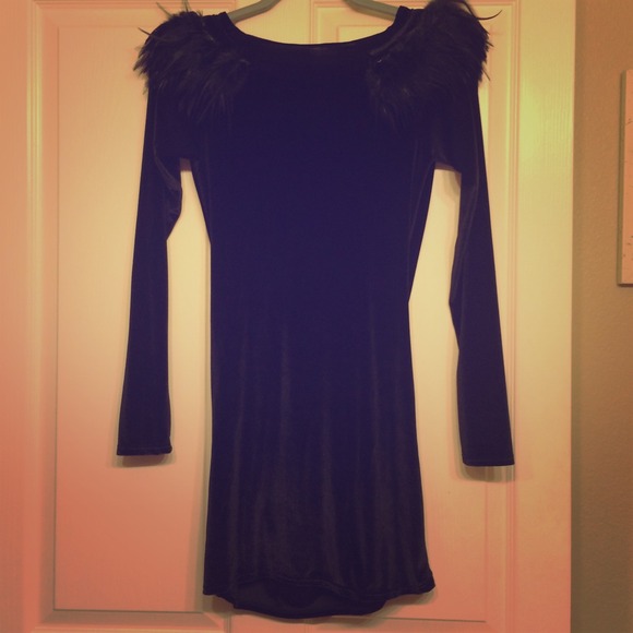 Black feather dress