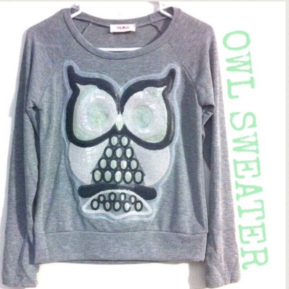 Sequin Owl Sweater