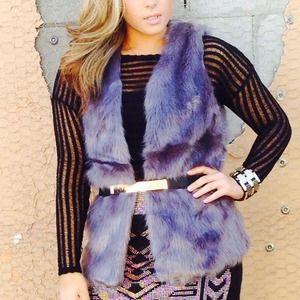 Grey fur vest