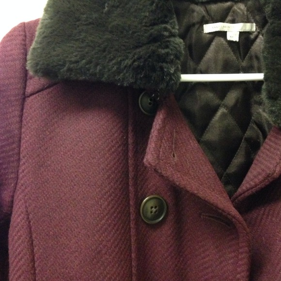 Faux Fur Collar Wool Coat - Picture 2 of 2