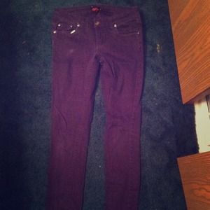 Deep purple skin jeans