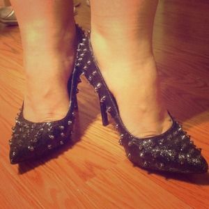 Studded Glittered Heels