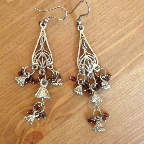 Drop silver earrings - Picture 2 of 2