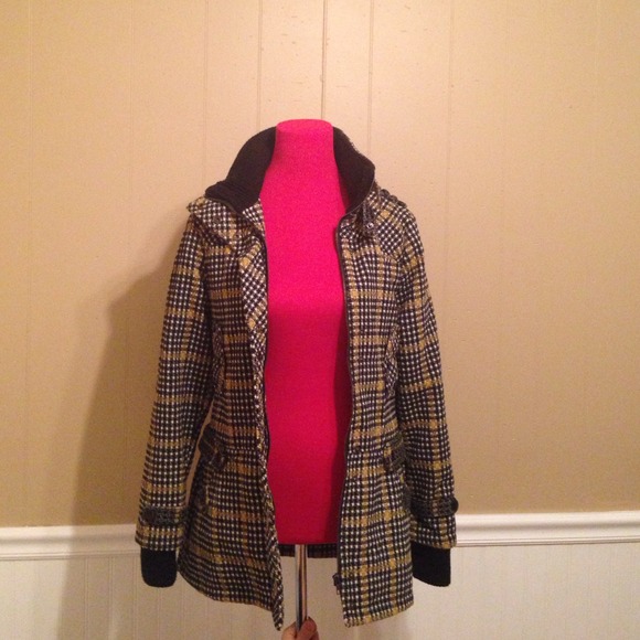 Black and yellow tweed jacket