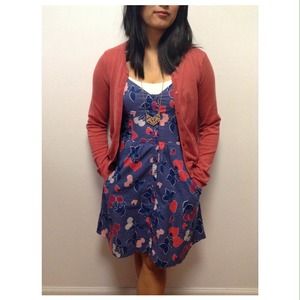 Blue polka dot dress with pockets