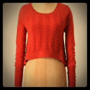 Tomato red anthropologie sweater by yellow bird