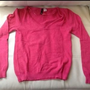 H&M hot pink V neck sweater...
